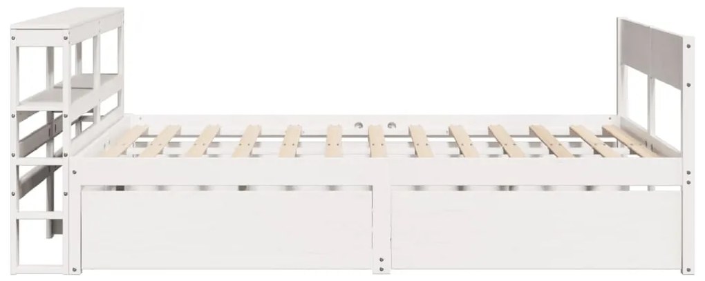 Cama sem colchão 135x190 cm madeira de pinho maciça branco