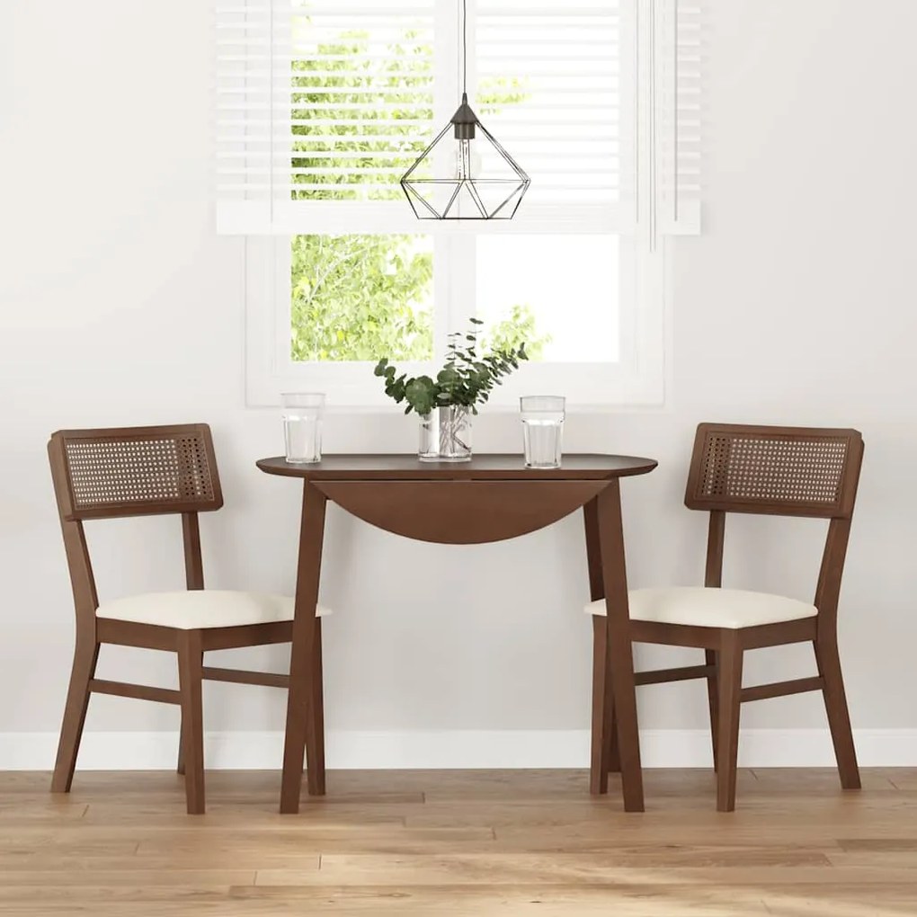 Cadeiras de jantar com almofadões 2 pcs madeira maciça castanho