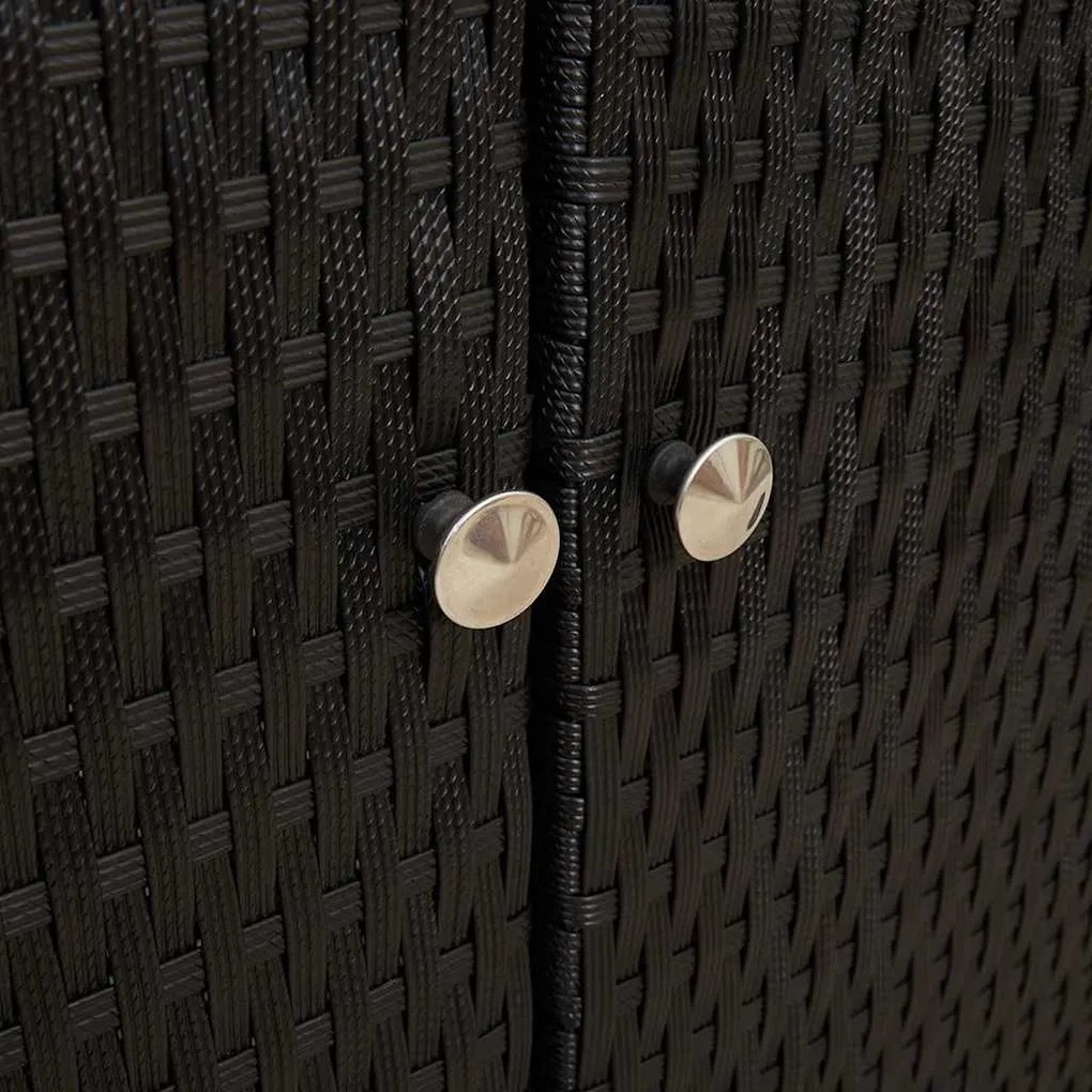 Armário de Armazenamento Preto 100 x 36 x 102 cm em Rattan