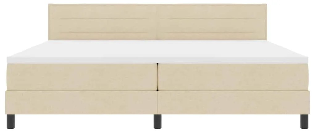 Cama Box Bege Tecido 200 x 200 cm Colchão de Cama Retangular