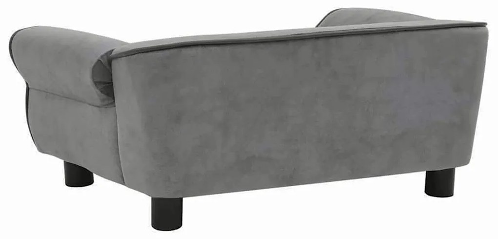 Sofá para cães 72x45x30 cm pelúcia cinzento-escuro