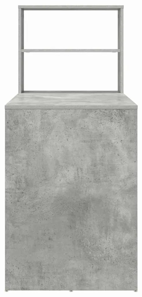 Secretária com Armazenamento Cinzento de Concreto 113x54x120 cm Madeir