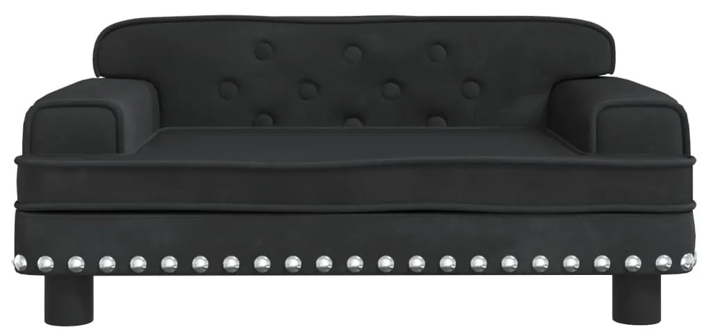 Sofá infantil 70x45x30 cm veludo preto