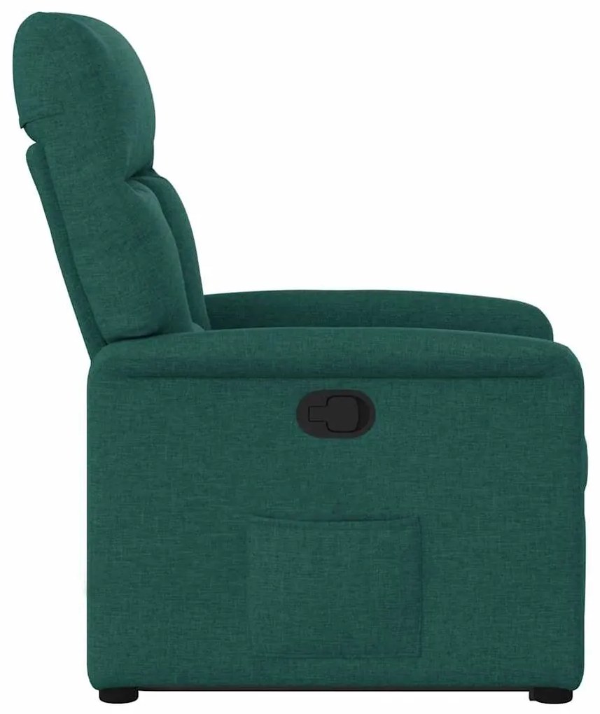 Poltrona reclinável elevatória tecido verde-escuro