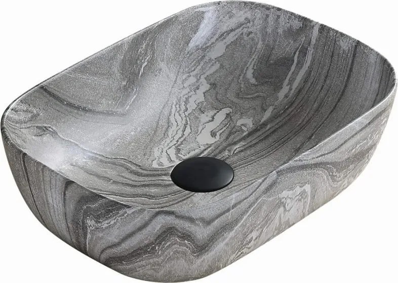 Mexen Rita lavatório de bancada 45 x 32 cm, pedra cinza - 21084593