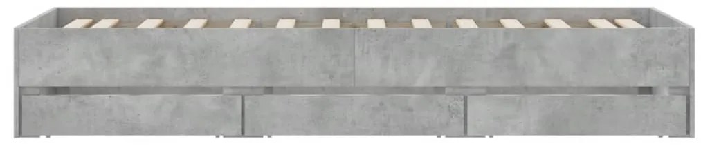 Estrutura de cama c/ gavetas derivados de madeira cinza-cimento