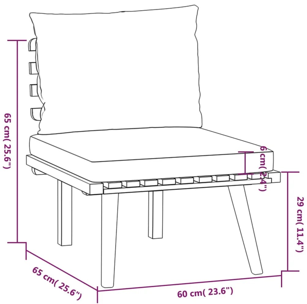 12 pcs conjunto lounge de jardim com almofadões acácia maciça