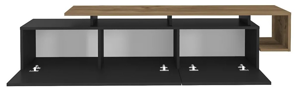 Móvel TV Pia – Preto e Nogueira – 180 x 46,4 x 38,9 cm