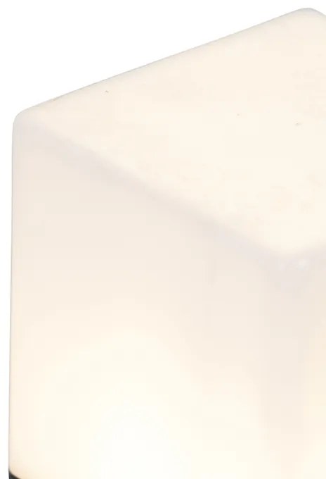 Candeeiro de jardim preto com vidro opal 30 cm estaca e prensa-cabo - Denmark Moderno