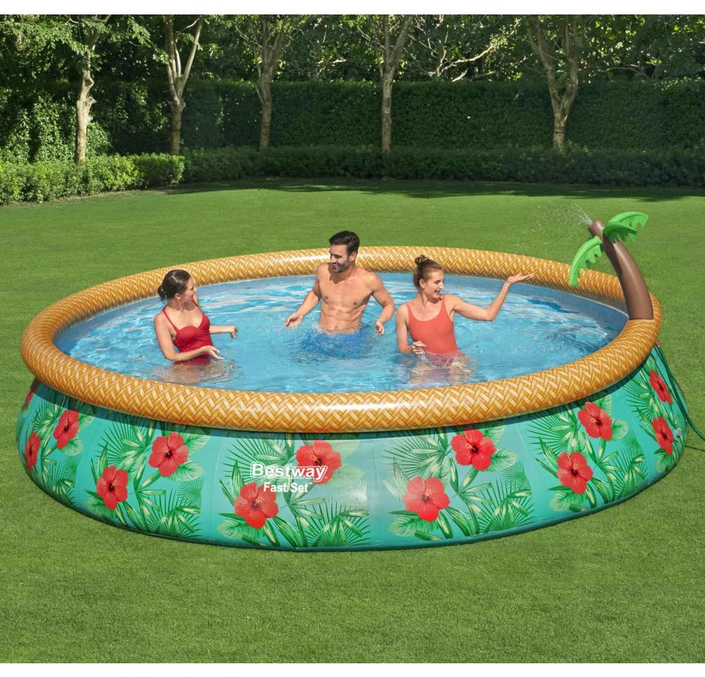 Bestway Conjunto piscina insuflável Fast Set Paradise Palms 457x84 cm