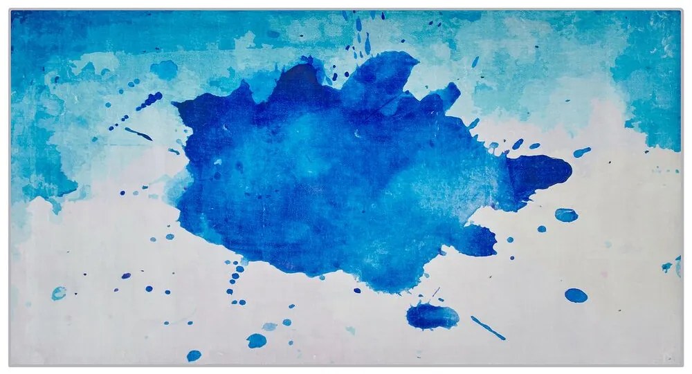 Tapete de poliéster 80 x 150 cm azul ODALAR Beliani
