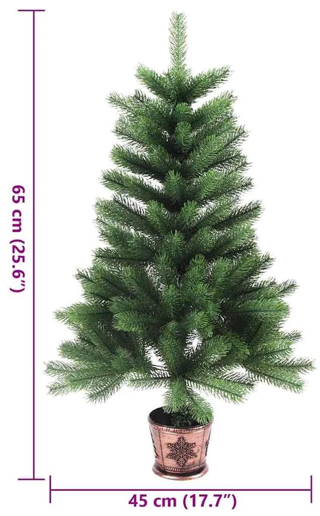 Árvore de Natal artificial agulhas realistas 65 cm verde