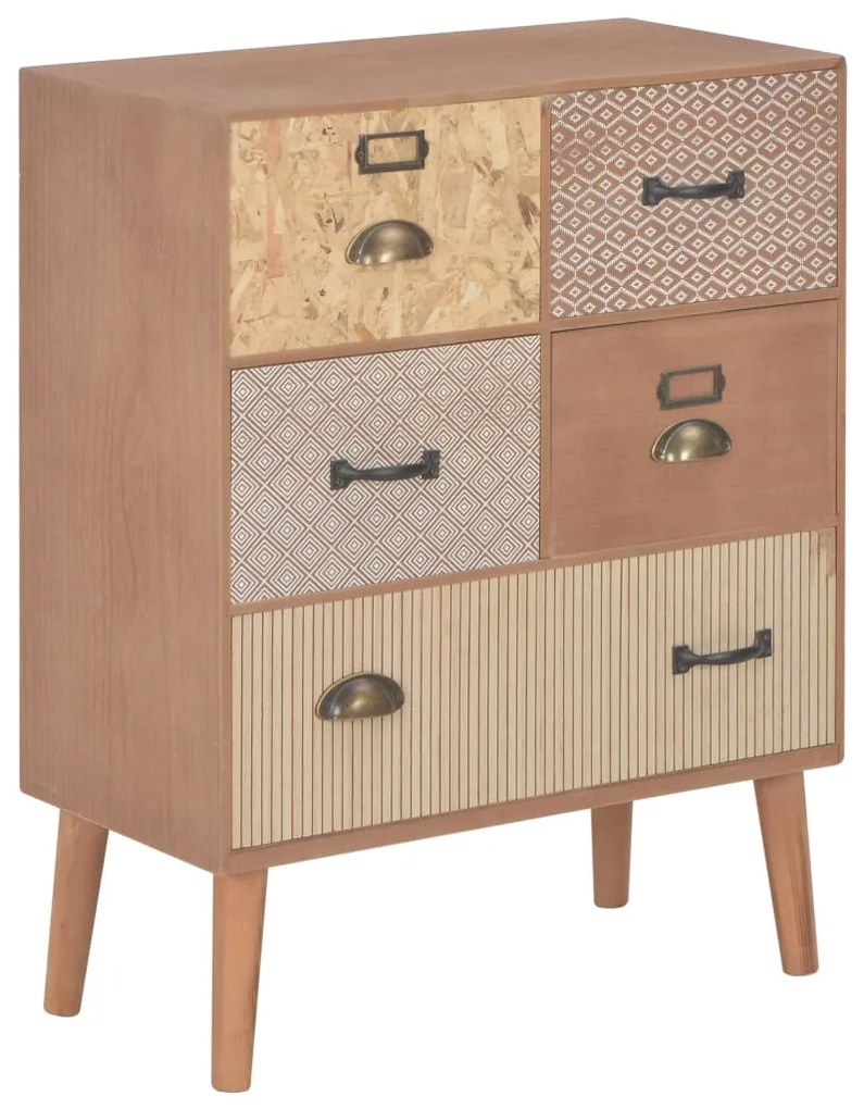 247380 vidaXL Aparador com 5 gavetas 60x30x78 cm MDF castanho