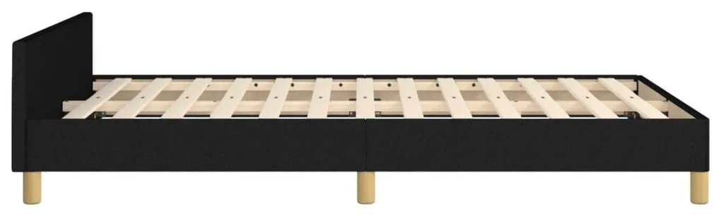 Estrutura de cama sem colchão preto 120x190 cm tecido