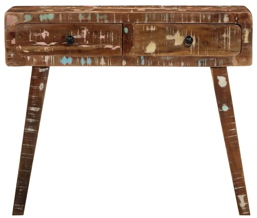 Mesa consola 90x32x75 cm madeira recuperada maciça