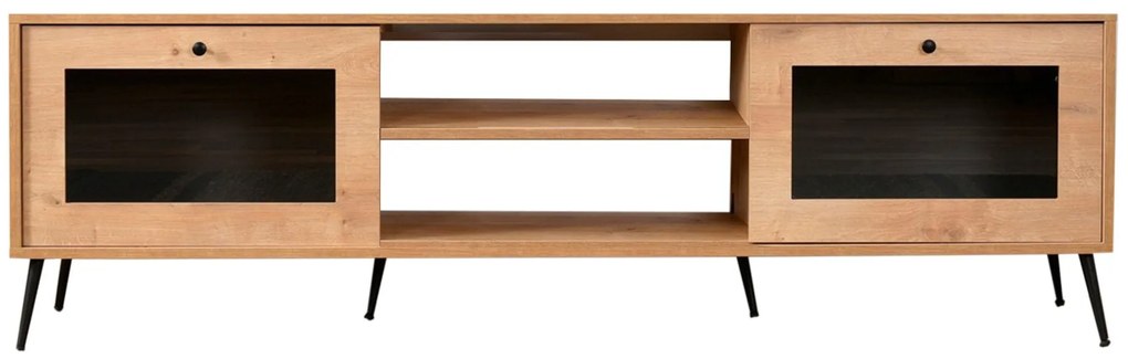 Móvel TV Calvin – Carvalho e Preto – 180x55x40 cm