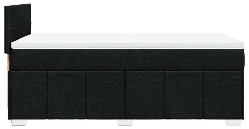 Cama com molas/colchão 90x190 cm tecido preto