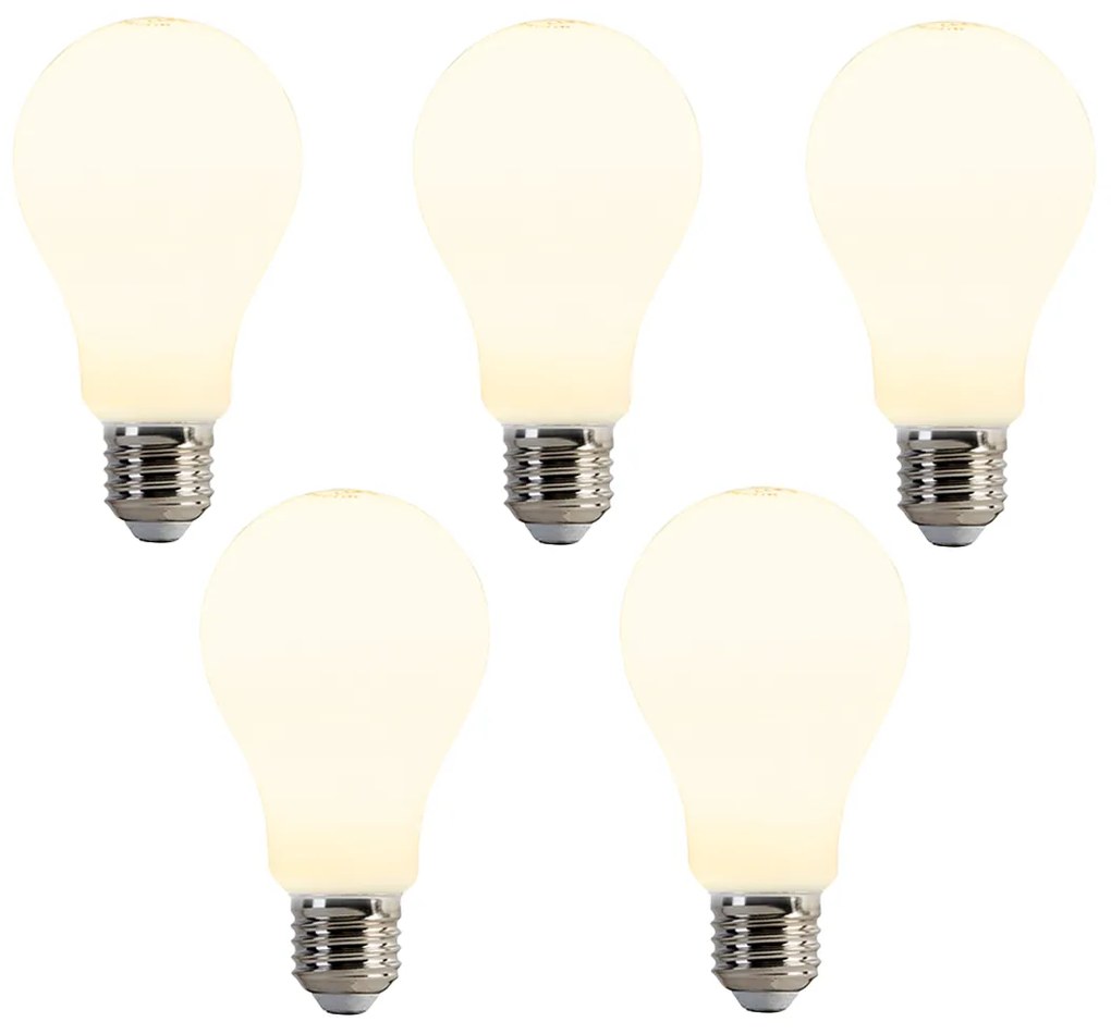 Conjunto de 5 lâmpadas LED E27 A67 opal 8W 900lm 2700K