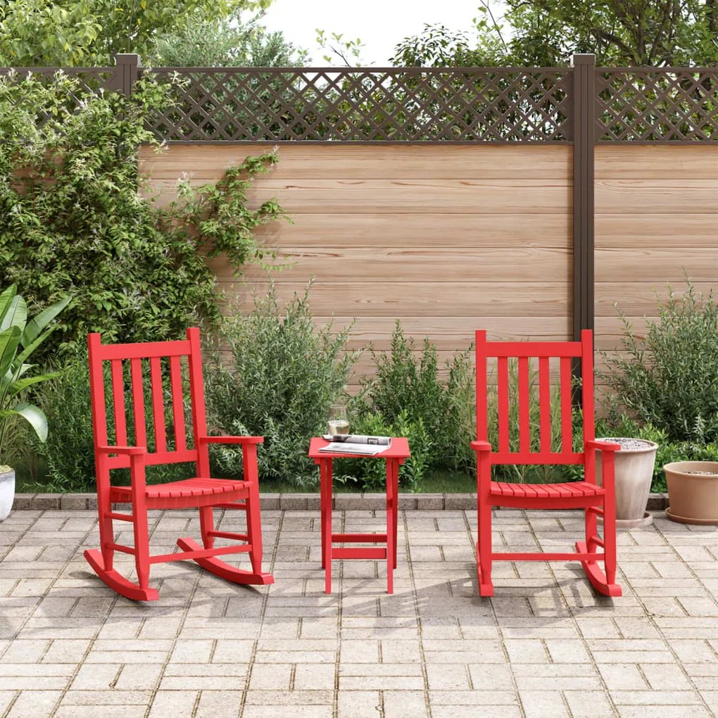 Cadeiras de baloiço infantis 2 pcs álamo maciço vermelho