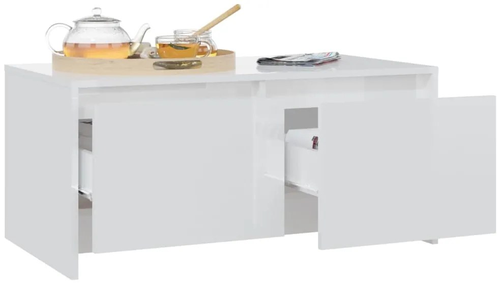 Mesa de centro 90x50x41,5 cm derivados madeira branco brilhante