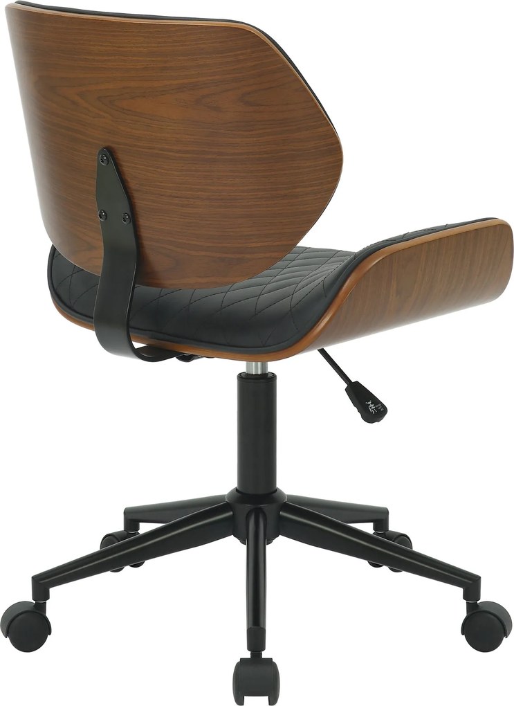Cadeira de Escritório Couro sintético nogueira e preto