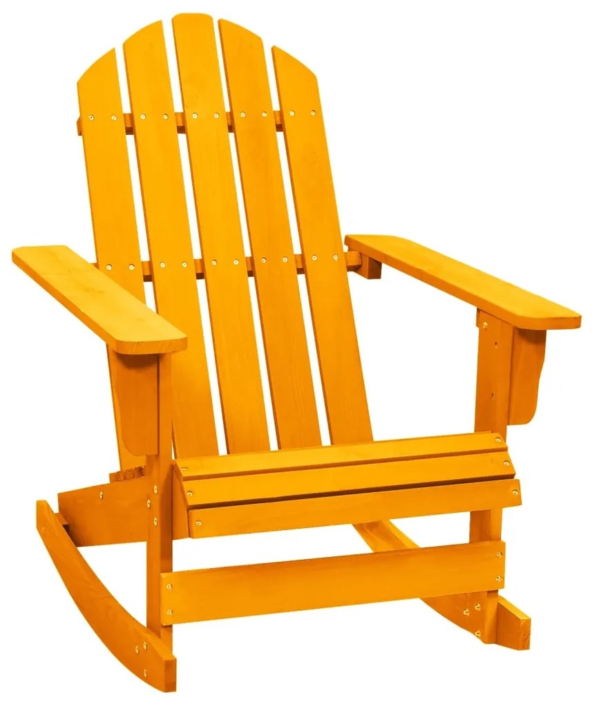 vidaXL Cadeira Adirondack de baloiçar p/ jardim abeto maciço laranja