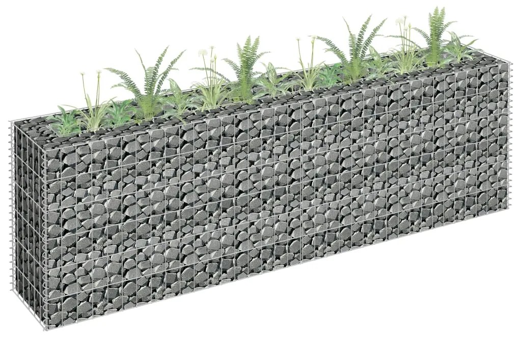 vidaXL Canteiro elevado/cesto gabião 180x30x60 cm aço galvanizado