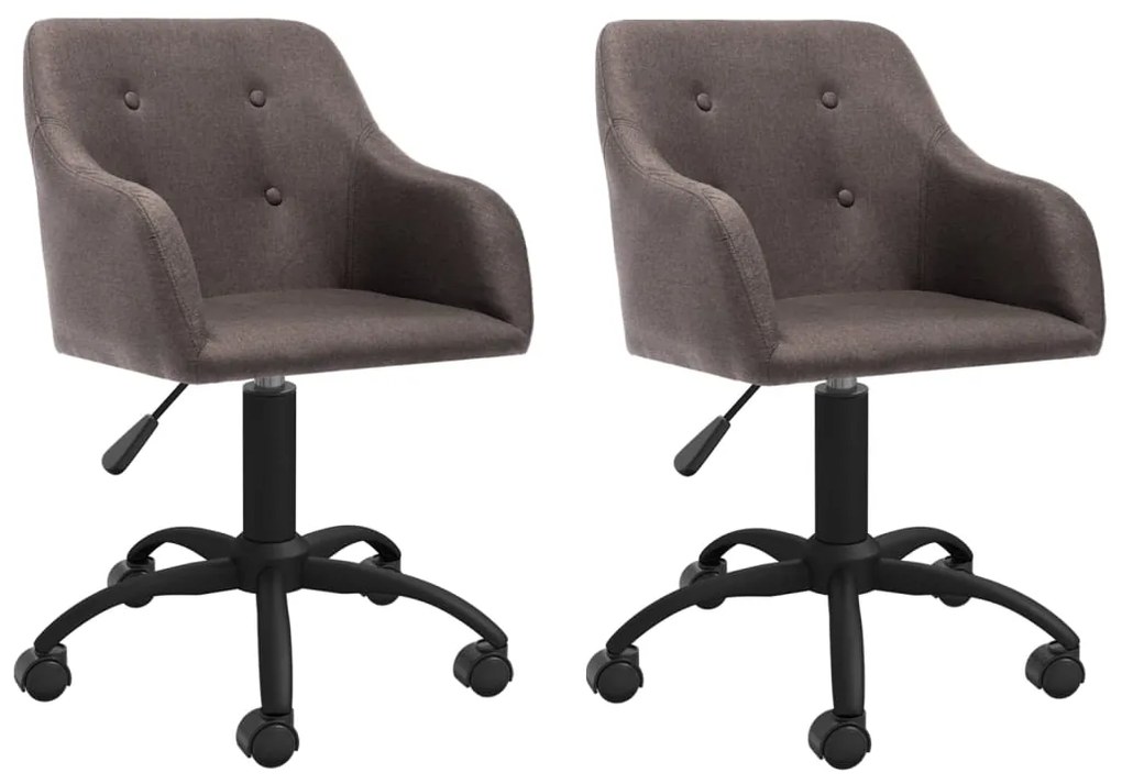 vidaXL Cadeiras de jantar giratórias 2 pcs tecido cinzento-acastanhado