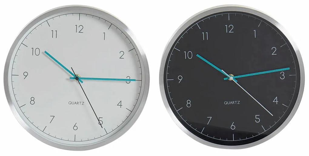 Relógio de Parede DKD Home Decor Branco Preto Alumínio Cristal (2 pcs) (30 x 4.3 x 30 cm)