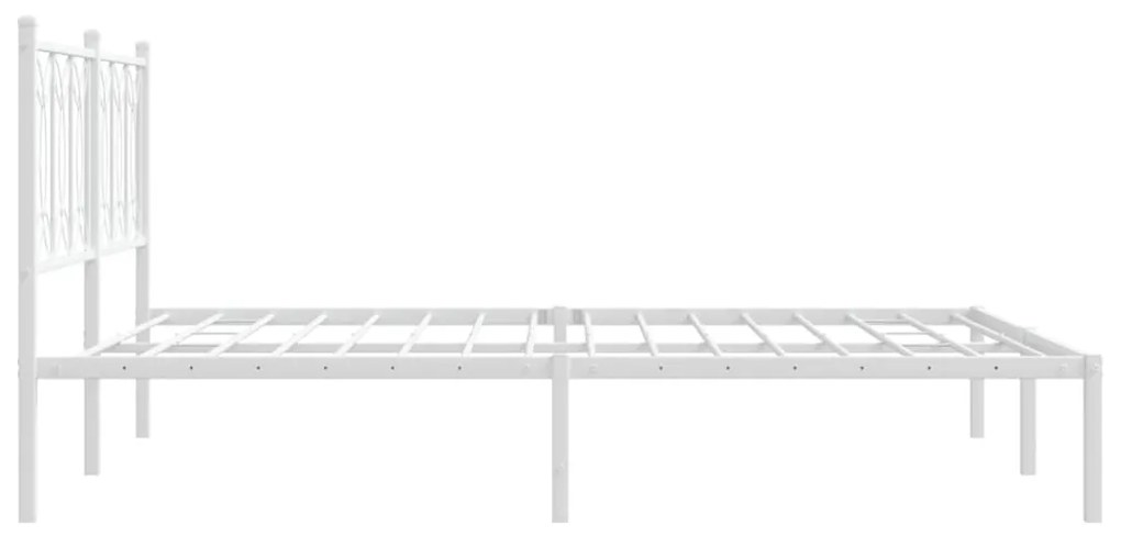 Estrutura de cama com cabeceira 150x200 cm metal branco