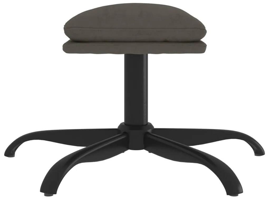 Apoio de pés 60x60x36 cm veludo cinzento-escuro