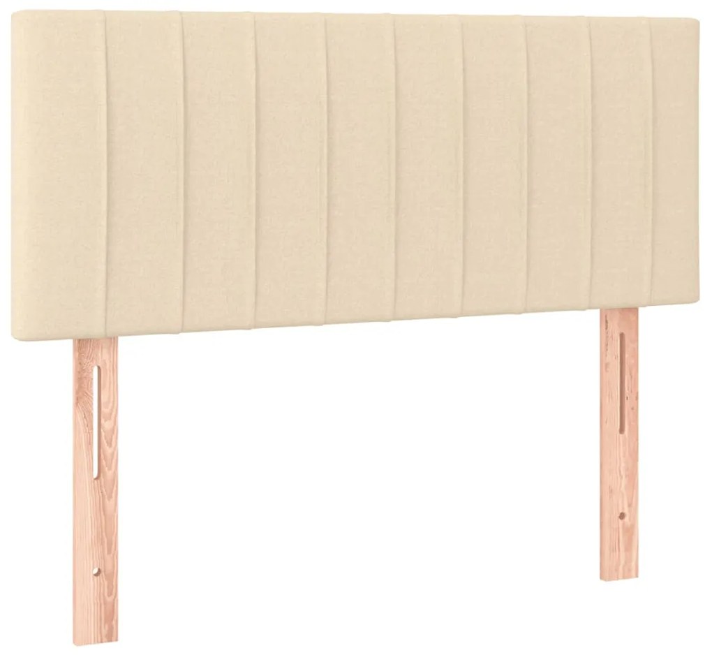 Cama boxspring com colchão 120x190 cm tecido cor creme