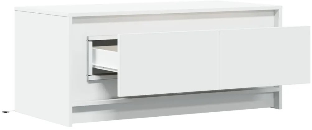Mesa de centro com luzes LED derivados de madeira branco