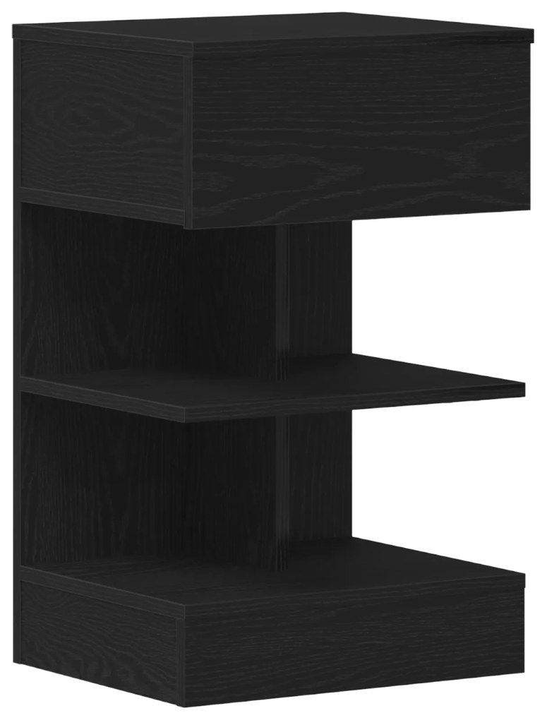 Criado-mudo vidaXL Preto Carvalho 40x35x65 cm Madeira engenharia