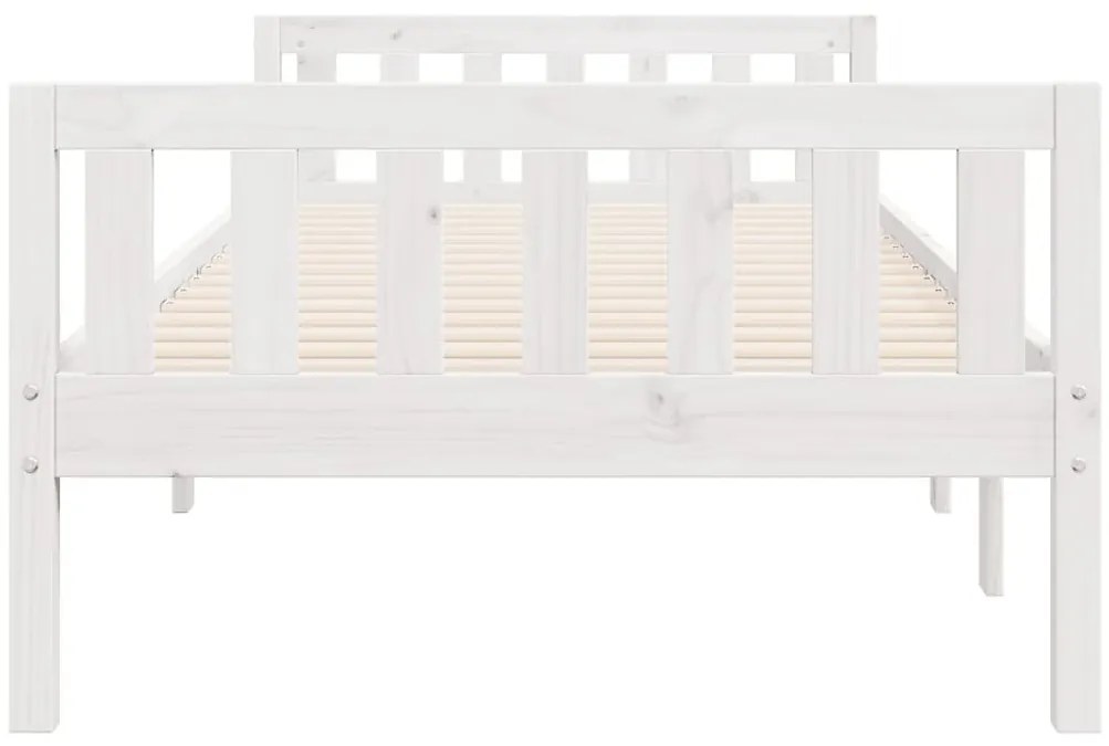 Cama de criança sem colchão 90x190 cm pinho maciço branco