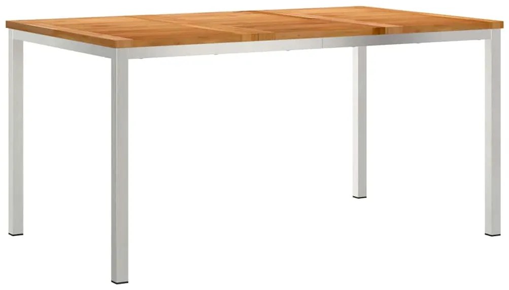 Conjunto de Jantar de Jardim com 7 Peças: Mesa de Madeira Sólida de Te