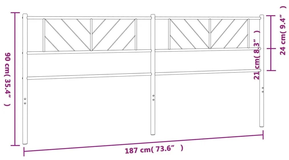 Cabeceira de cama 180 cm metal preto