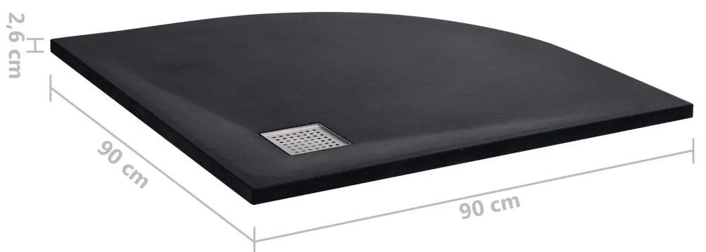 Base de chuveiro SMC 90x90 cm preto
