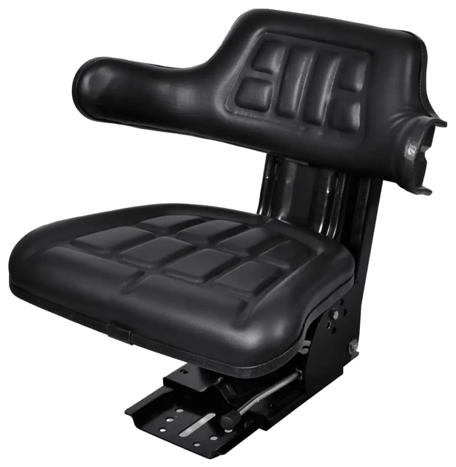 vidaXL Assento de trator com suspensão, preto