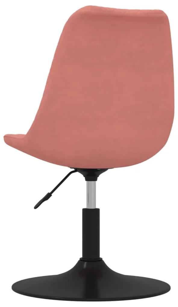Cadeiras de jantar giratórias 4 pcs veludo rosa