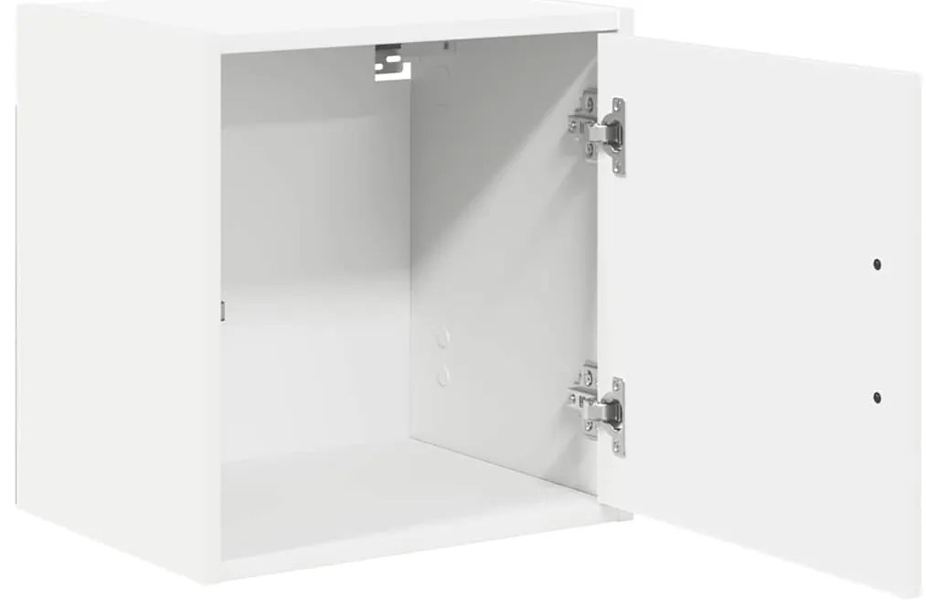 Armário de parede da garagem branco madeira engenheirada