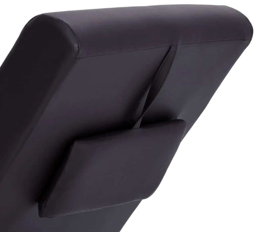 Chaise longue de massagem c/ almofada couro artificial castanho