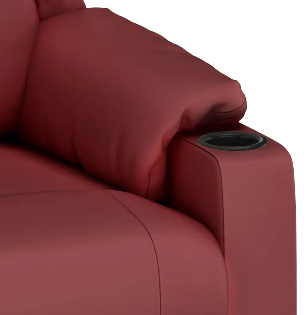 Cadeira de massagens couro artificial vermelho tinto