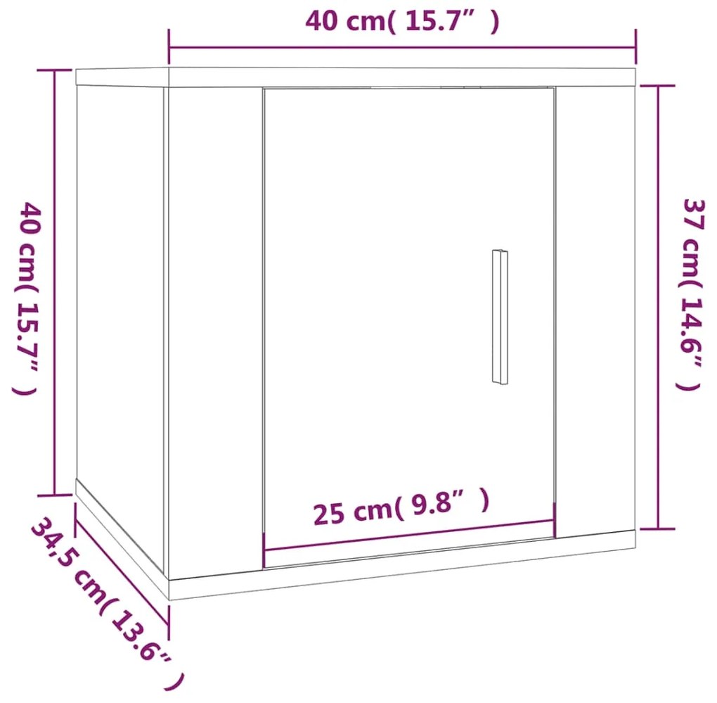 Móveis de TV de parede 2 pcs 40x34,5x40 cm carvalho castanho