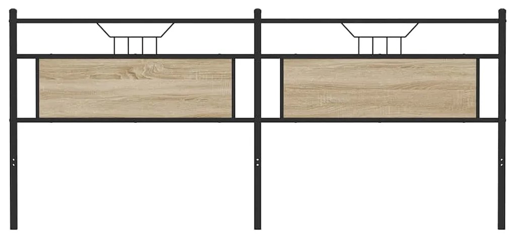 Cabeceira de cama 193 cm derivados madeira/aço carvalho sonoma
