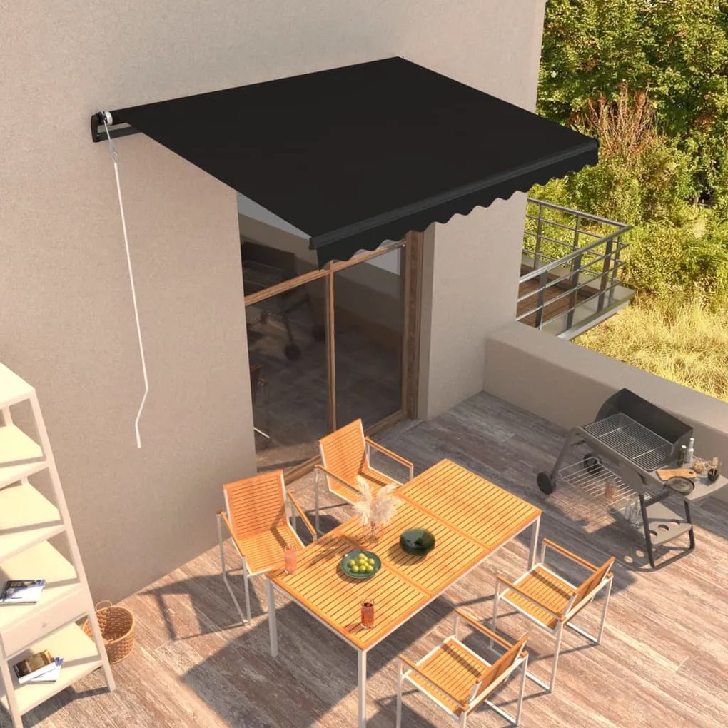 vidaXL Toldo retrátil automático 350x250 cm antracite