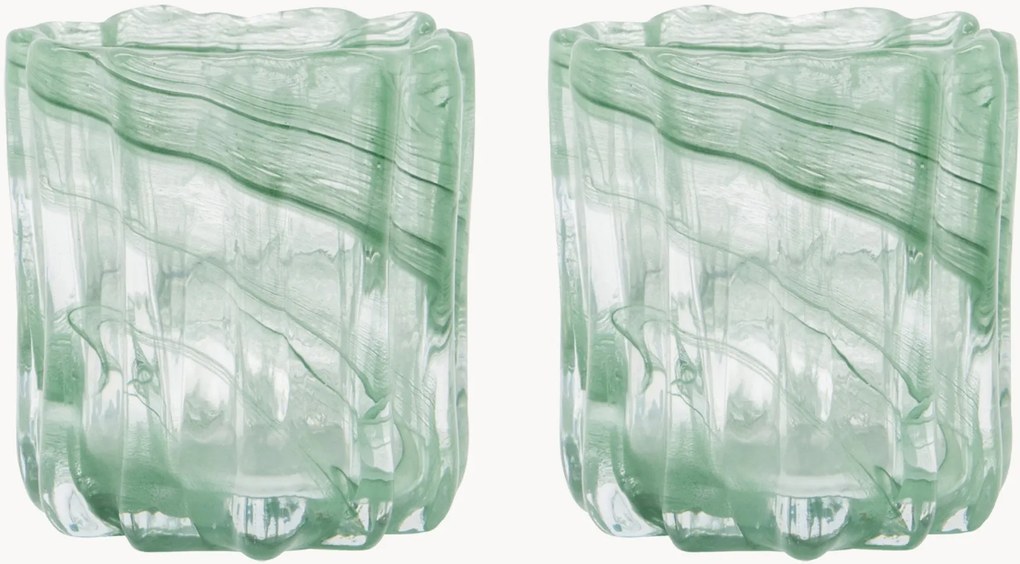 Suportes para velas de vidro Curl, conjunto de 2