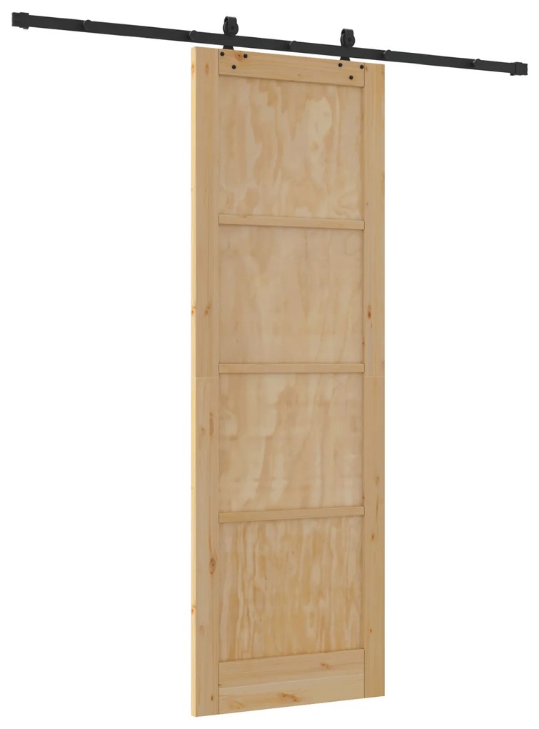 Porta Deslizante com Conjunto de Hardware 'ORKDAL'Madeira Maciça de Pi