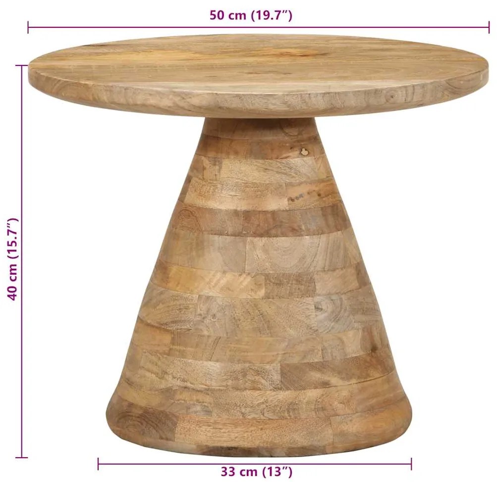 Mesa de apoio Ø50x40 cm madeira de mangueira maciça