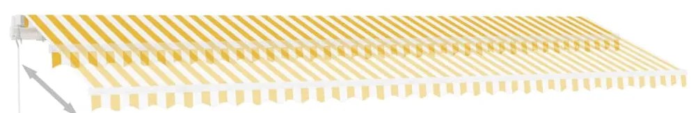 Toldo retrátil manual independente 600x350 cm amarelo e branco